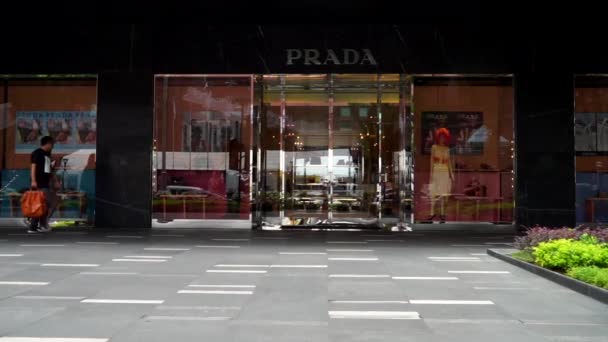 Singapur Enero 2018 Vídeo Tienda Prada Calle Comercial Orchard Road — Vídeos de Stock