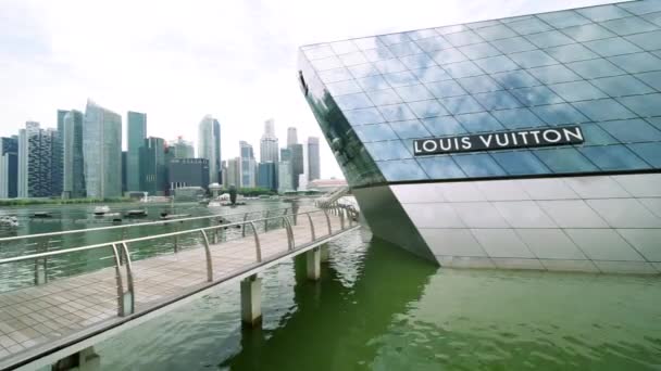 Singapore Januar 2018 Videomaterial Vom Futuristischen Gebäude Des Louis Vuitton — Stockvideo