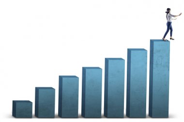 Kör işkadını mali grafik üzerinde yürüyor
