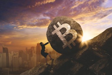 Kadın girişimci iterek bitcoin sembolü