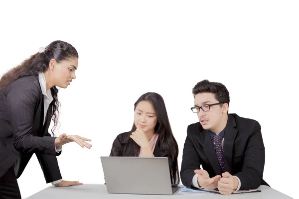 Indian business manager talks to her staff Stock Image