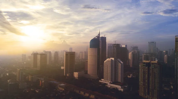 Jakarta skyline at sunrise — Stock Photo, Image