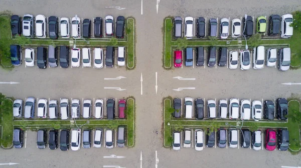 Vista aérea do estacionamento — Fotografia de Stock