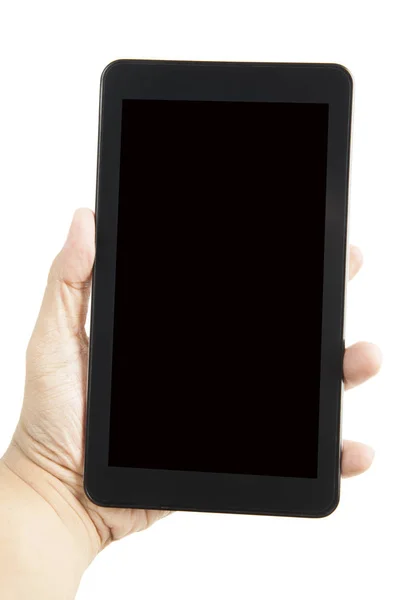 Hombre desconocido mostrando pantalla en blanco en un teléfono —  Fotos de Stock