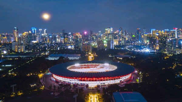Beautiful lights on the Gelora Bung Karno stadium