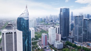 Jakarta cityscape havadan görünümü