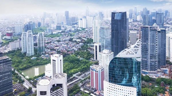 Veduta aerea del paesaggio urbano di Jakarta — Foto Stock