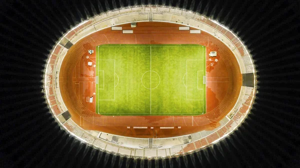 Vista aérea do estádio de futebol Senayan após a renovação pronta para os Jogos Asiáticos 2018 — Fotografia de Stock