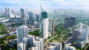 İkonik BNI 46 kule Jakarta Endonezya Hava fotoğraf