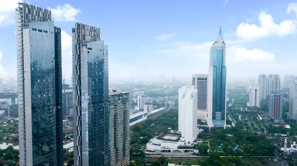 Jakarta's office and apartment buildings at Central Business District near Sudirman Road — Stock Photo, Image