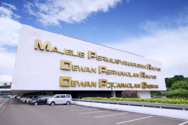 Endonezya mavi gökyüzü altında bina Parlamento