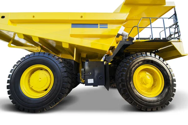 Caminhão mineiro com cor amarela no estúdio — Fotografia de Stock