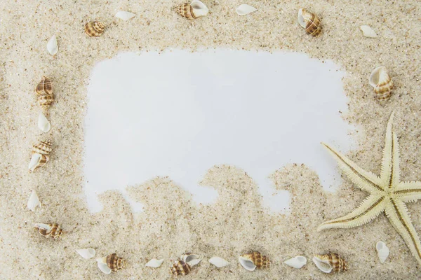 Moldura vazia da areia branca da praia — Fotografia de Stock