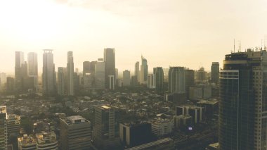 Güzel cityscape gökdelen ve konut ev