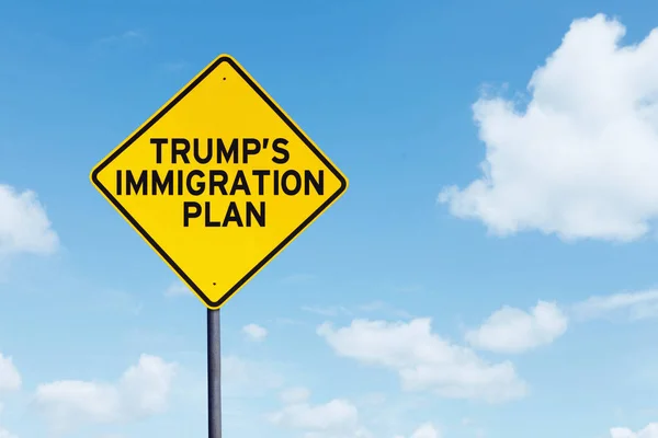 Trump Immigration Plan text on highway sign — Stock Photo, Image