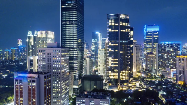 Paisaje de la capital de Yakarta por la noche —  Fotos de Stock