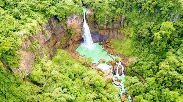 Beautiful aerial picture of Ciletuh waterfall — Stock Photo, Image
