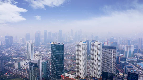 Vista aérea de rascacielos en Yakarta por la mañana —  Fotos de Stock