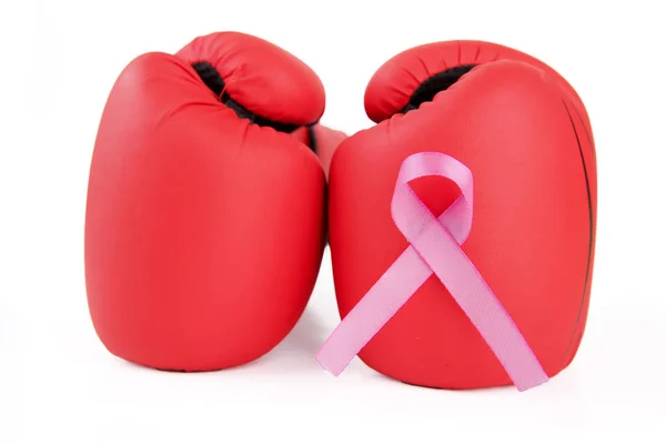 Closeup of boxing gloves with ribbon attached to — Stock Photo, Image