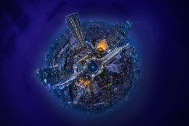 Spherical view of Hotel indonesia and BCA tower