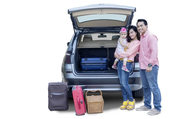 Familia feliz preparándose para sus vacaciones —  Fotos de Stock