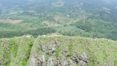 stunning aerial view of mountain peak