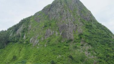 stunning aerial view of mountain peak