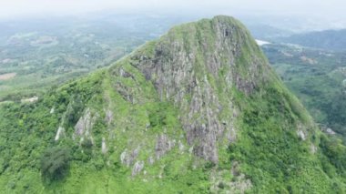 stunning aerial view of mountain peak