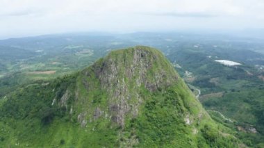 stunning aerial view of mountain peak