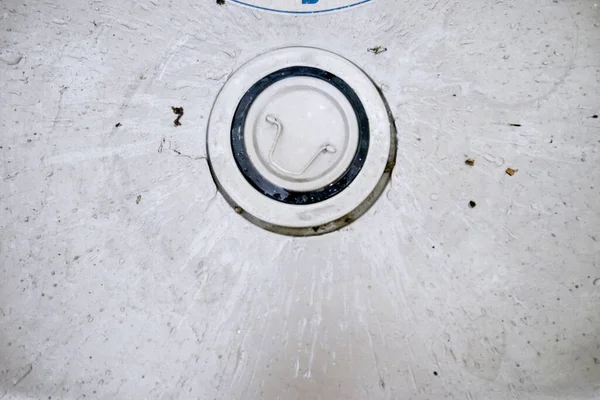 Closeup dirty kitchen sink — Stock Photo, Image
