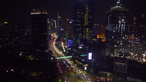 Jakarta Indonesia January 2018 Beautiful Aerial View Beautiful Skyscrapers Hectic — Stockvideo