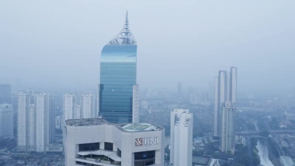 Jakarta Indonésie Février 2020 Belle Vue Aérienne Tour Bni Avec — Video