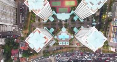 JAKARTA, Indonesia - September 05, 2018: Top view of Jakarta Kota Train Station located in the Jakarta Old Town, Indonesia. Shot in 4k resolution