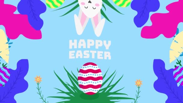 Animated Easter Πώληση Κουνέλι Και Αυγό — Αρχείο Βίντεο