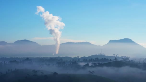 Bellissimo Monte Vulcano Erutta Mattino — Video Stock