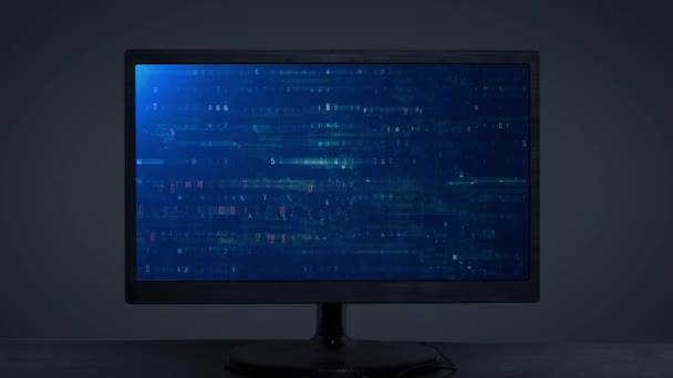 Monitörde Gösterilen Kod Veri Akışı Hackleniyor — Stok video