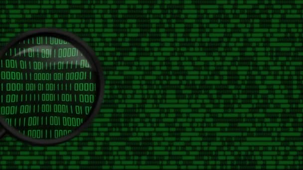Perbesar Kaca Mencari Kata Malware Komputer — Stok Video