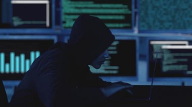 Maskeli hacker güvenlik sunucusuna saldırmaya çalışıyor.
