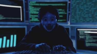 Maskeli hacker güvenlik sunucusuna saldırmaya çalışıyor.