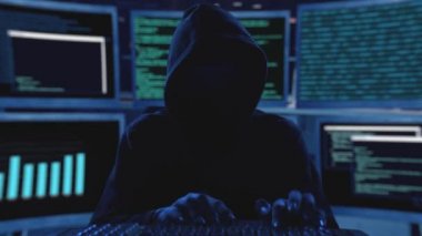 Maskeli hacker güvenlik sunucusuna saldırmaya çalışıyor.