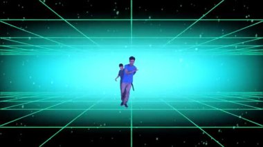 İki genç adam stüdyoda hip hop dansı yapıyor.