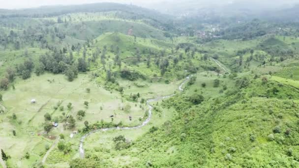 Beautiful Aerial View Misty Mountains — Stock Video