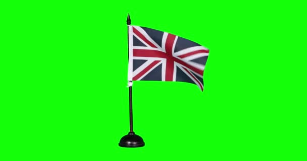  miniatűr zászló Egyesült Királyság lengő egy zászlórúd, zöld háttér 