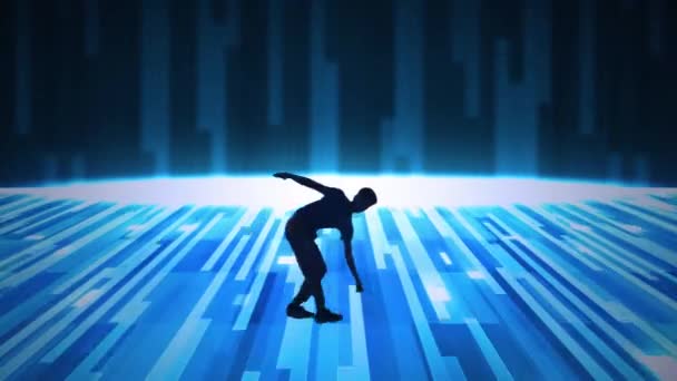 Teenage Boy Breakdancing Digital Background — Stock Video