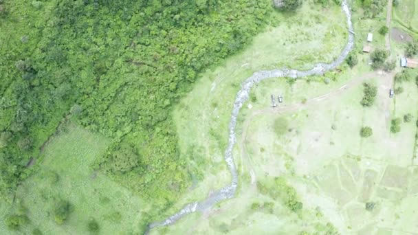 Bellissimo Paesaggio Lussureggiante Colline Tropicali Mattino — Video Stock