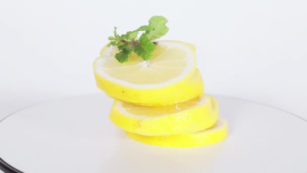 Нарізані Свіжі Лимонні Фрукти — стокове відео