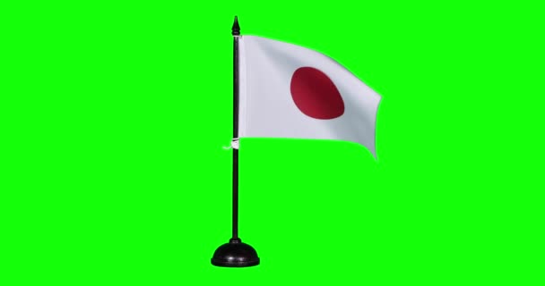Japonská Miniaturní Vlajka Vlála Stožáru — Stock video