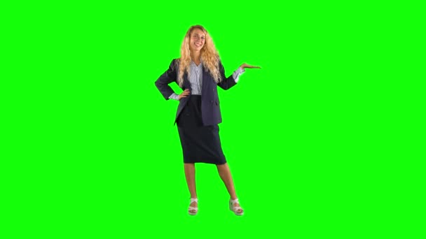 Businesswoman Showing Something Copy Space — Stock Video
