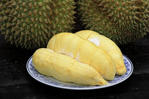 Durian, King of tropical fruit, Close up of peeled durian.