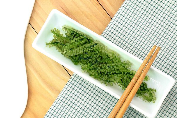 Seaweed Salad, Healthy sea food in the dish. 